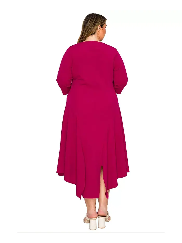 Платье Vida Plus Size с разрезом по низу L I V D — изображение 3 из 3, маджента