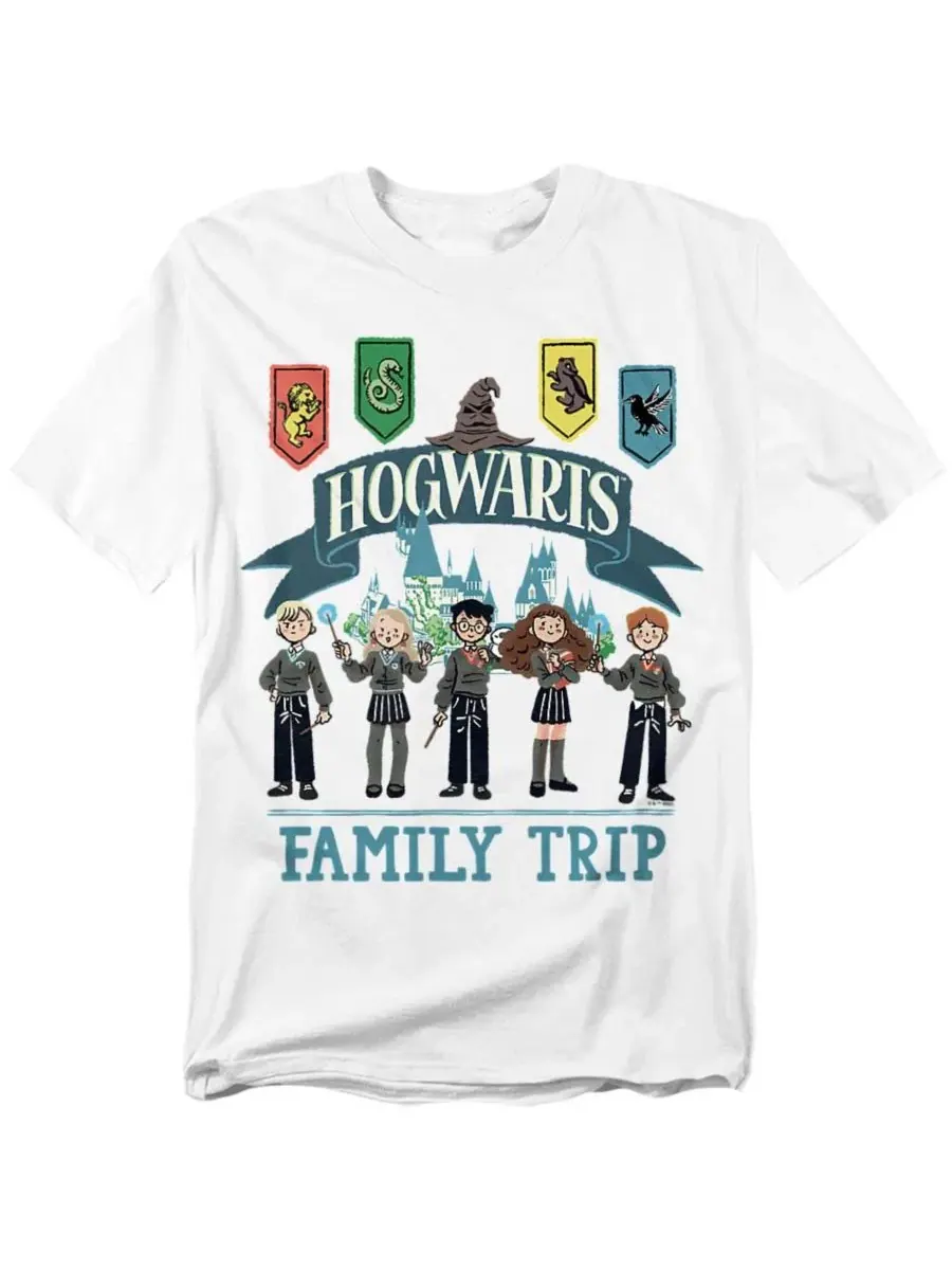 Футболка с принтом Hogwarts Family Trip Harry Potter — изображение 1 из 3, белый