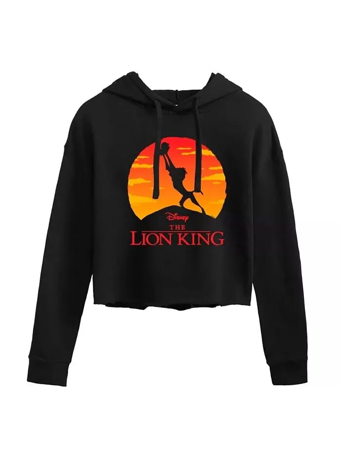 Укороченная толстовка с капюшоном Trendy Juniors Lion King Graphic Hybrid Apparel — изображение 1 из 3, черный