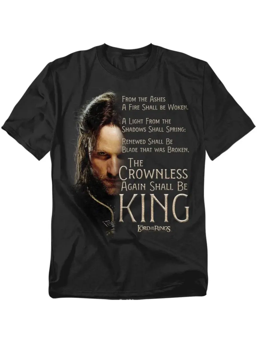 Футболка с принтом Aragorn Crownless King Lord Of The Rings — изображение 1 из 3, черный