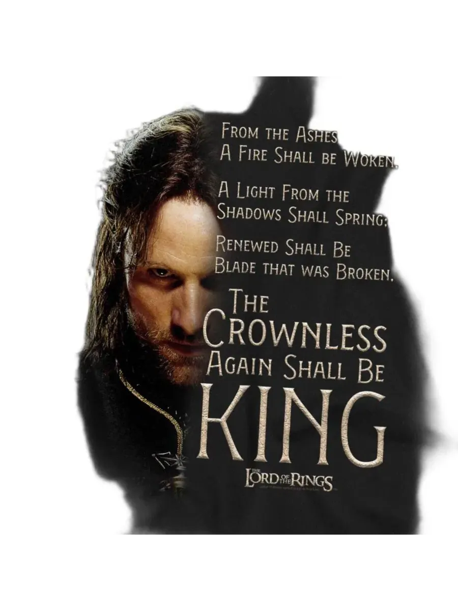 Футболка с принтом Aragorn Crownless King Lord Of The Rings — изображение 3 из 3, черный