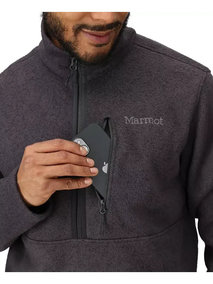Мужская толстовка Drop Line с молнией до половины Marmot — изображение 4 из 6, черный