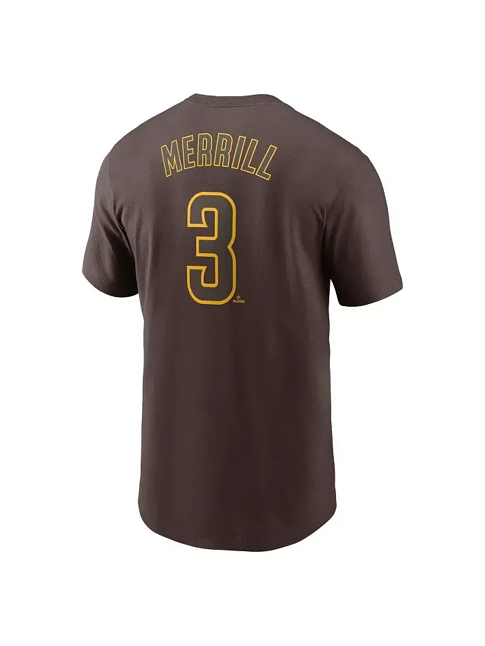Мужская футболка Jackson Merrill San Diego Padres с именем и номером — изображение 2 из 3, коричневый