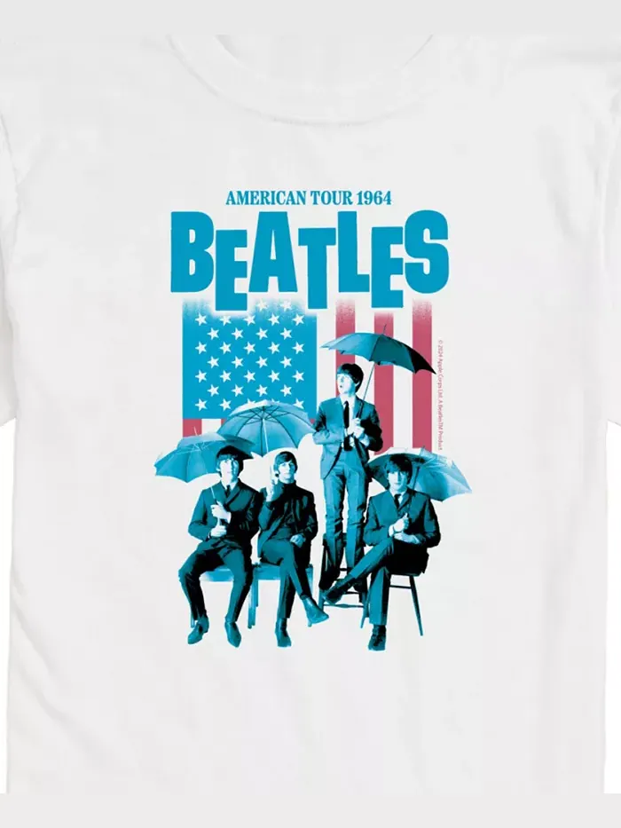 Мужская футболка с коротким рукавом The Beatles American Flag AIRWAVES — изображение 3 из 3, белый