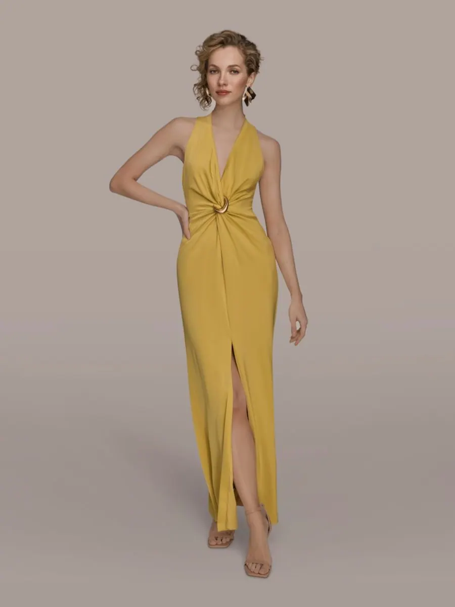 Женское платье без рукавов с V-образным вырезом Donna Karan New York