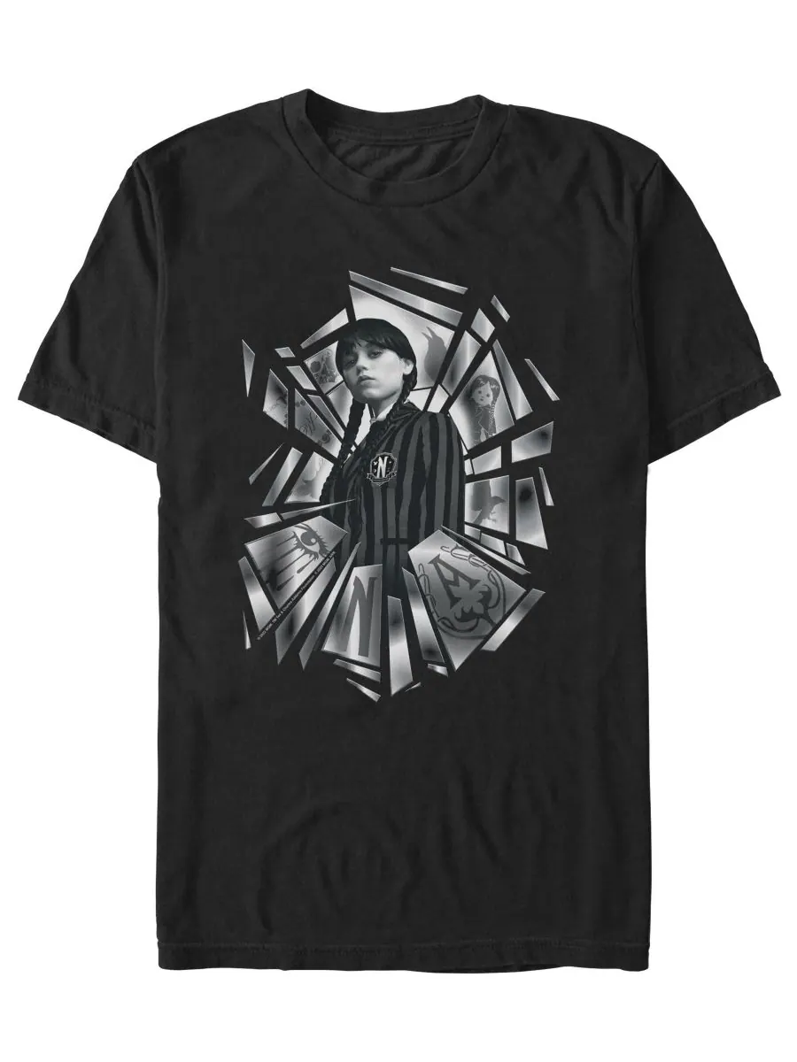 Мужская футболка Wednesday Addams Broken Glass Fifth Sun — изображение 1 из 3, черный