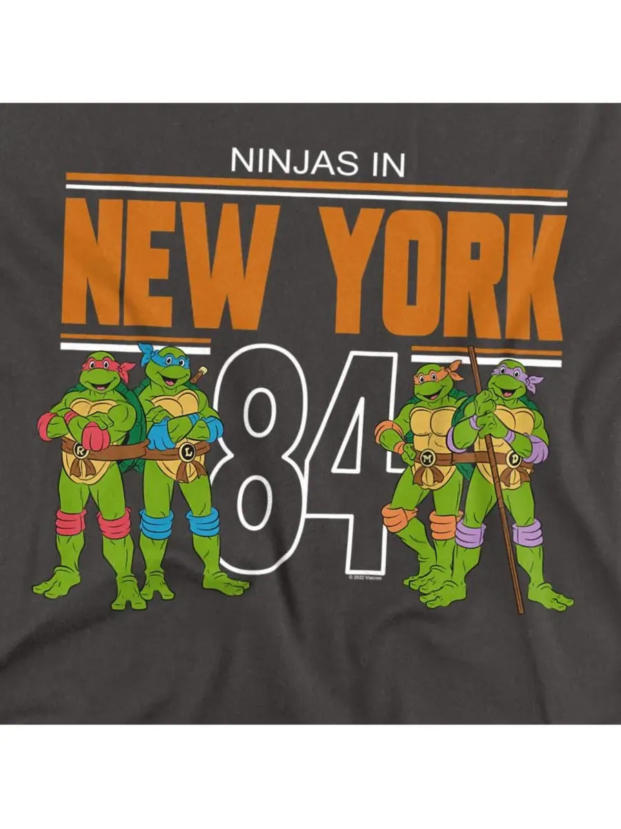 Мужская футболка с надписью "Нью-Йорк" Teenage Mutant Ninja Turtles — изображение 2 из 3, темно-серый