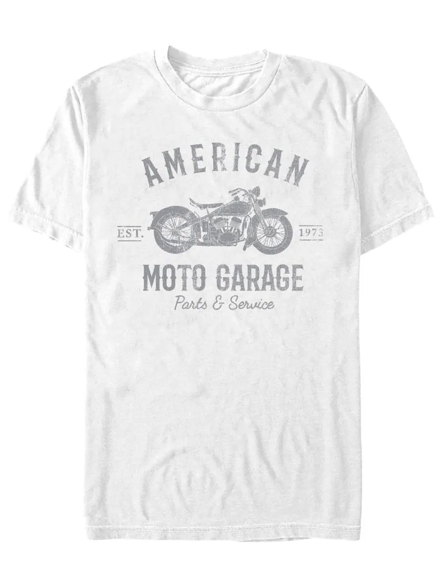 Мужская футболка с коротким рукавом Generic Additude American Moto Garage Disney Pixar — изображение 1 из 3, белый