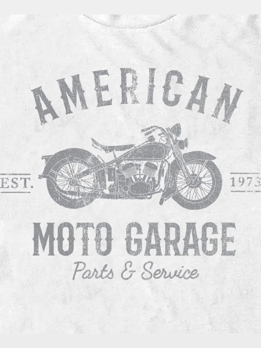 Мужская футболка с коротким рукавом Generic Additude American Moto Garage Disney Pixar — изображение 3 из 3, белый