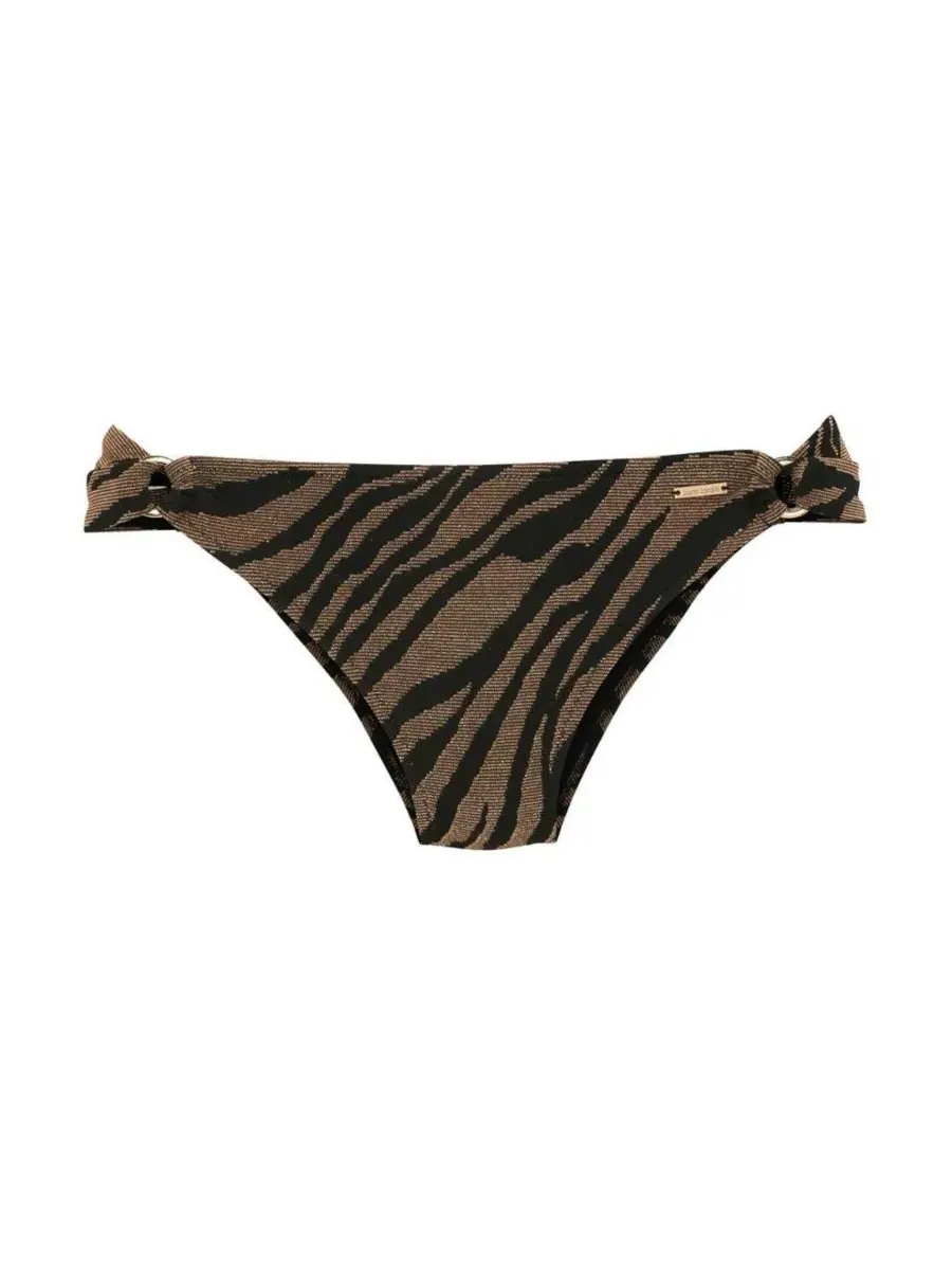 Плавки бикини с принтом зебра и металлическим блеском O-Ring Zebra-Print Metallic LASCANA — изображение 5 из 7