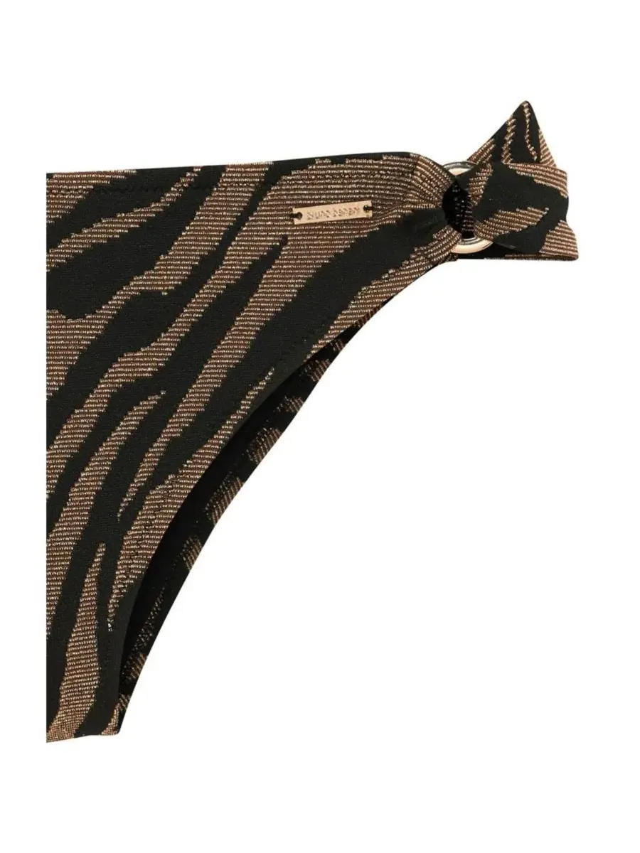 Плавки бикини с принтом зебра и металлическим блеском O-Ring Zebra-Print Metallic LASCANA — изображение 7 из 7
