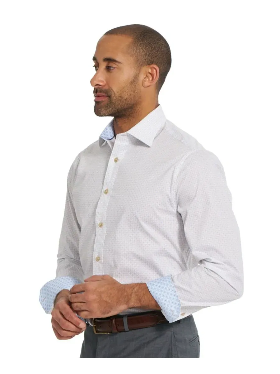 Мужская рубашка Roxbury Square Stretch Dress Shirt Nick Graham — изображение 3 из 6, бежевый