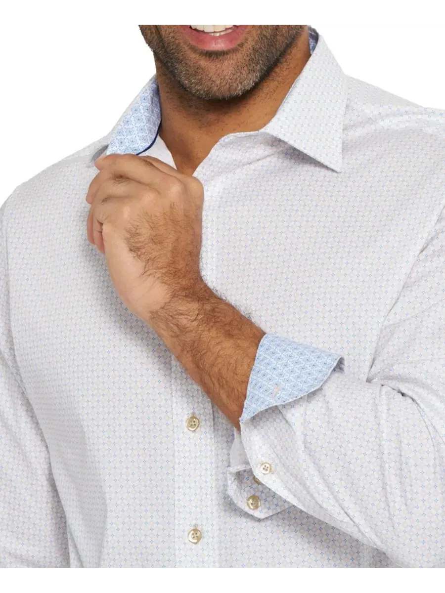 Мужская рубашка Roxbury Square Stretch Dress Shirt Nick Graham — изображение 4 из 6, бежевый