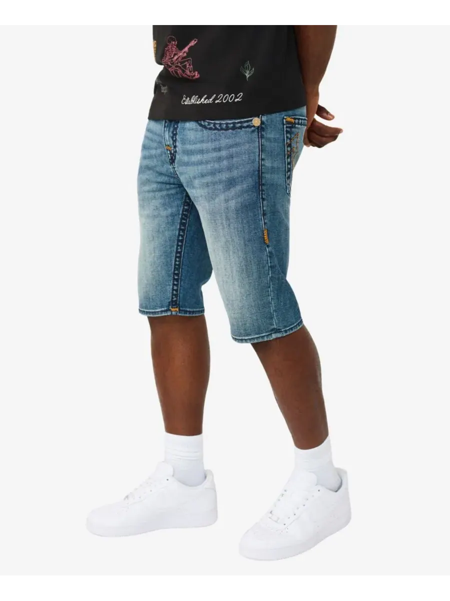 Мужские узкие джинсовые шорты Rocco Skinny Super T True Religion — изображение 2 из 3, джинсовый синий темный