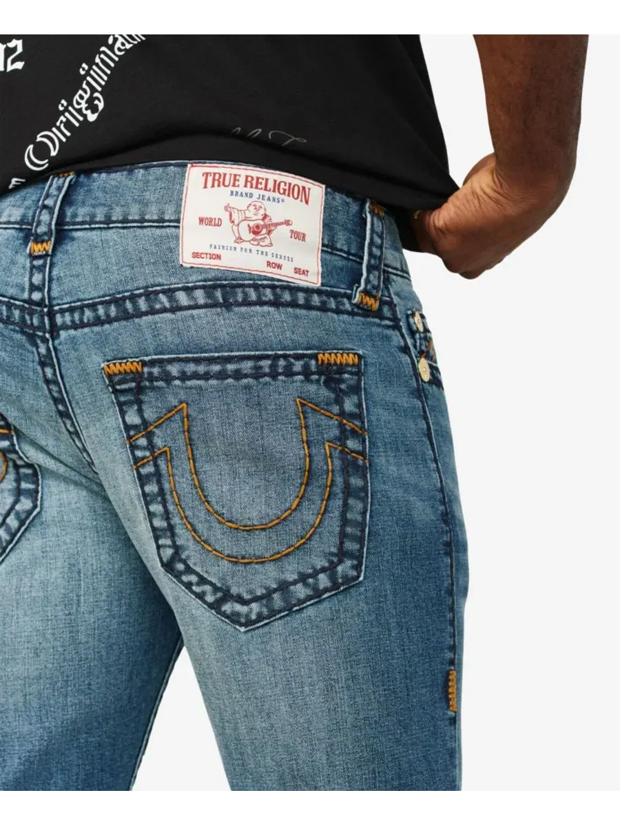 Мужские узкие джинсовые шорты Rocco Skinny Super T True Religion — изображение 3 из 3, джинсовый синий темный