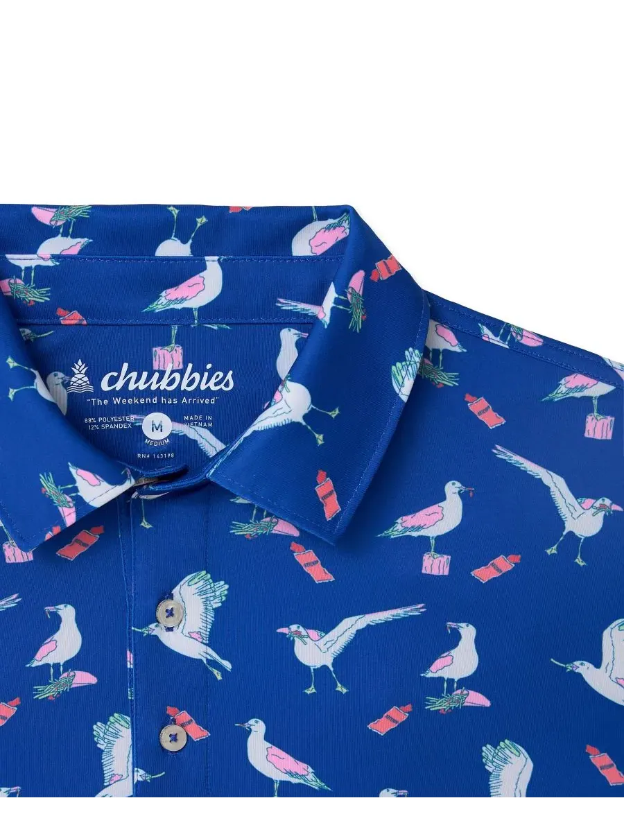 Мужская поло-рубашка с коротким рукавом "The Beaky Blinders" Chubbies — изображение 3 из 3, яркий синий