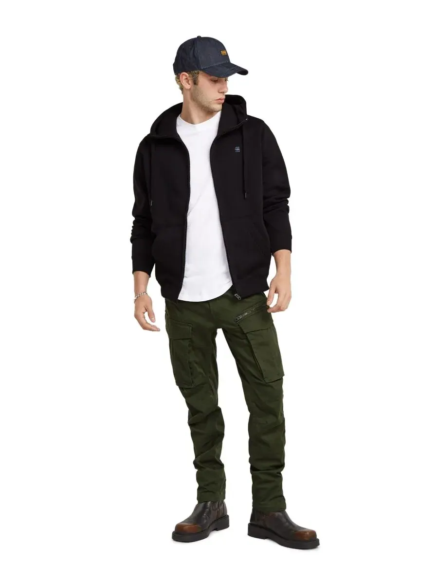 Худи с капюшоном на молнии Premium Full-Zip G-Star Raw — изображение 2 из 5, темный черный