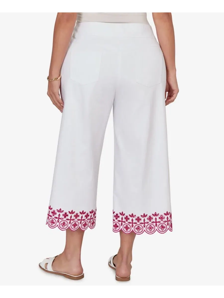 Капри с вышитым подолом Plus Size Ruby Rd. — изображение 2 из 5, белый