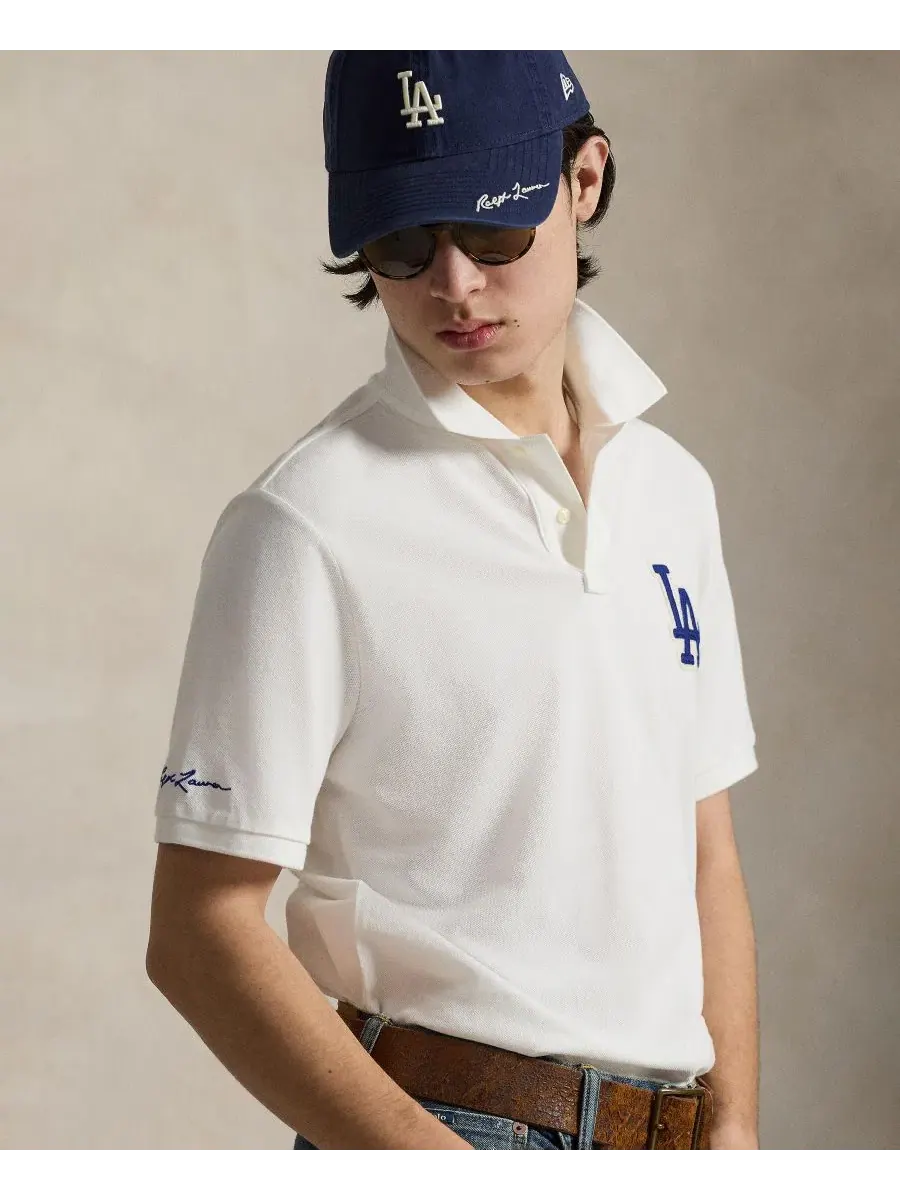 Мужская классическая рубашка-поло Polo Ralph Lauren — изображение 4 из 6, белый