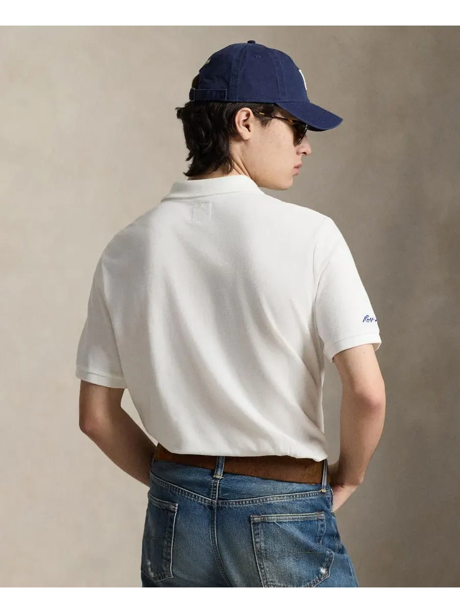 Мужская классическая рубашка-поло Polo Ralph Lauren — изображение 5 из 6, белый