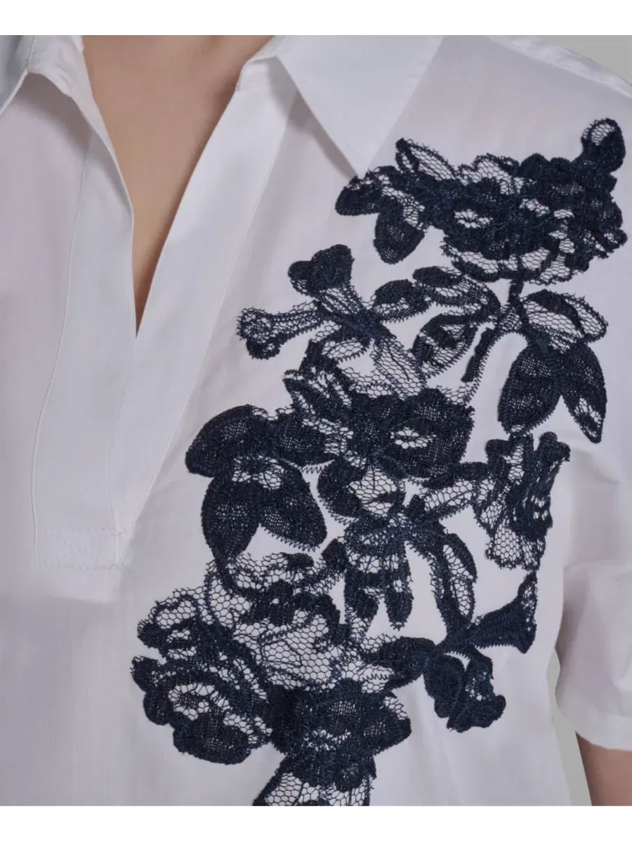 Хлопковая футболка с коротким рукавом больших размеров Karl Lagerfeld Paris — изображение 6 из 6, белый