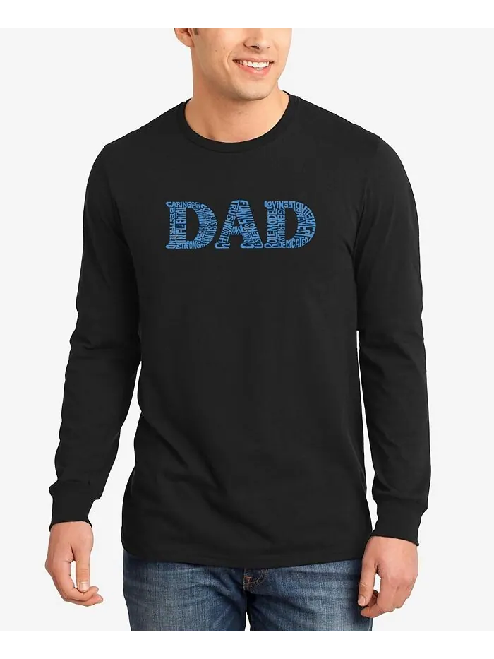 Мужская футболка с длинным рукавом Dad Word Art LA Pop Art — изображение 1 из 3, черный