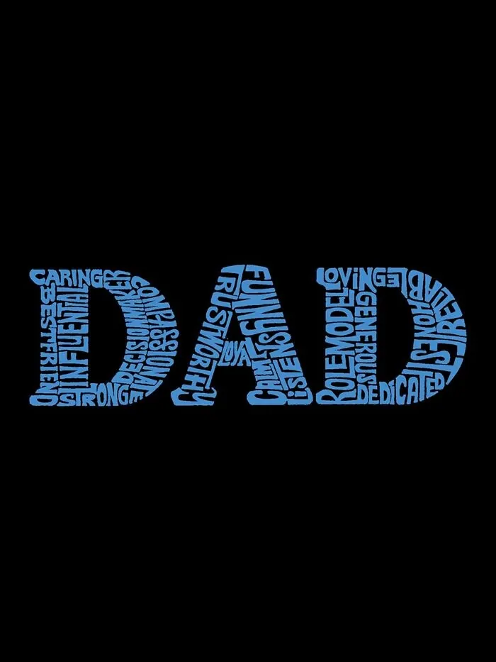 Мужская футболка с длинным рукавом Dad Word Art LA Pop Art — изображение 3 из 3, черный