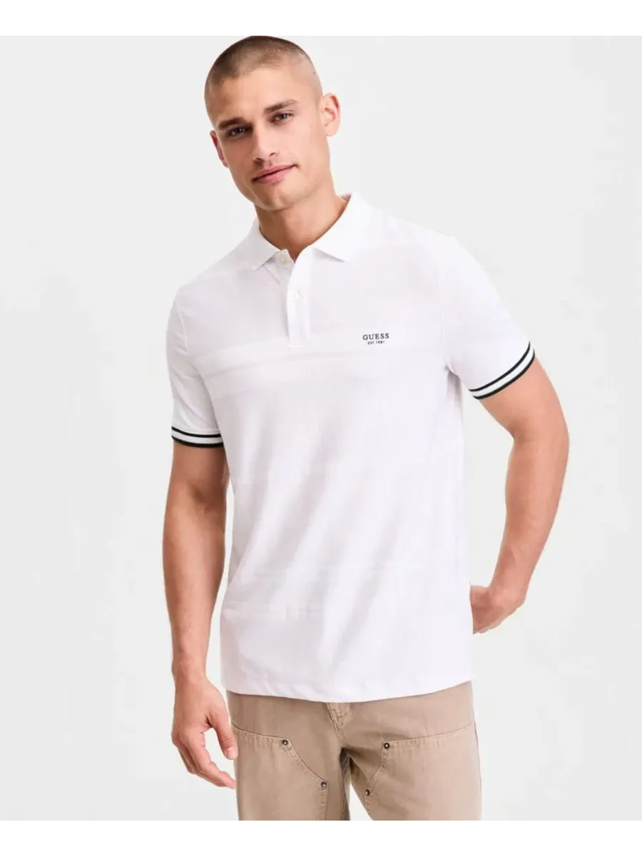 Мужское поло с жаккардовым узором GUESS