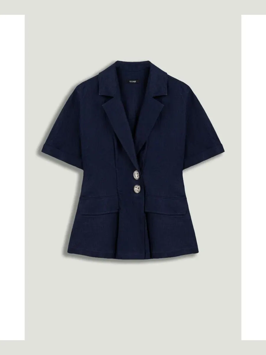 Блейзер с коротким рукавом Notched Lapel NOCTURNE — изображение 4 из 6, темно-синий