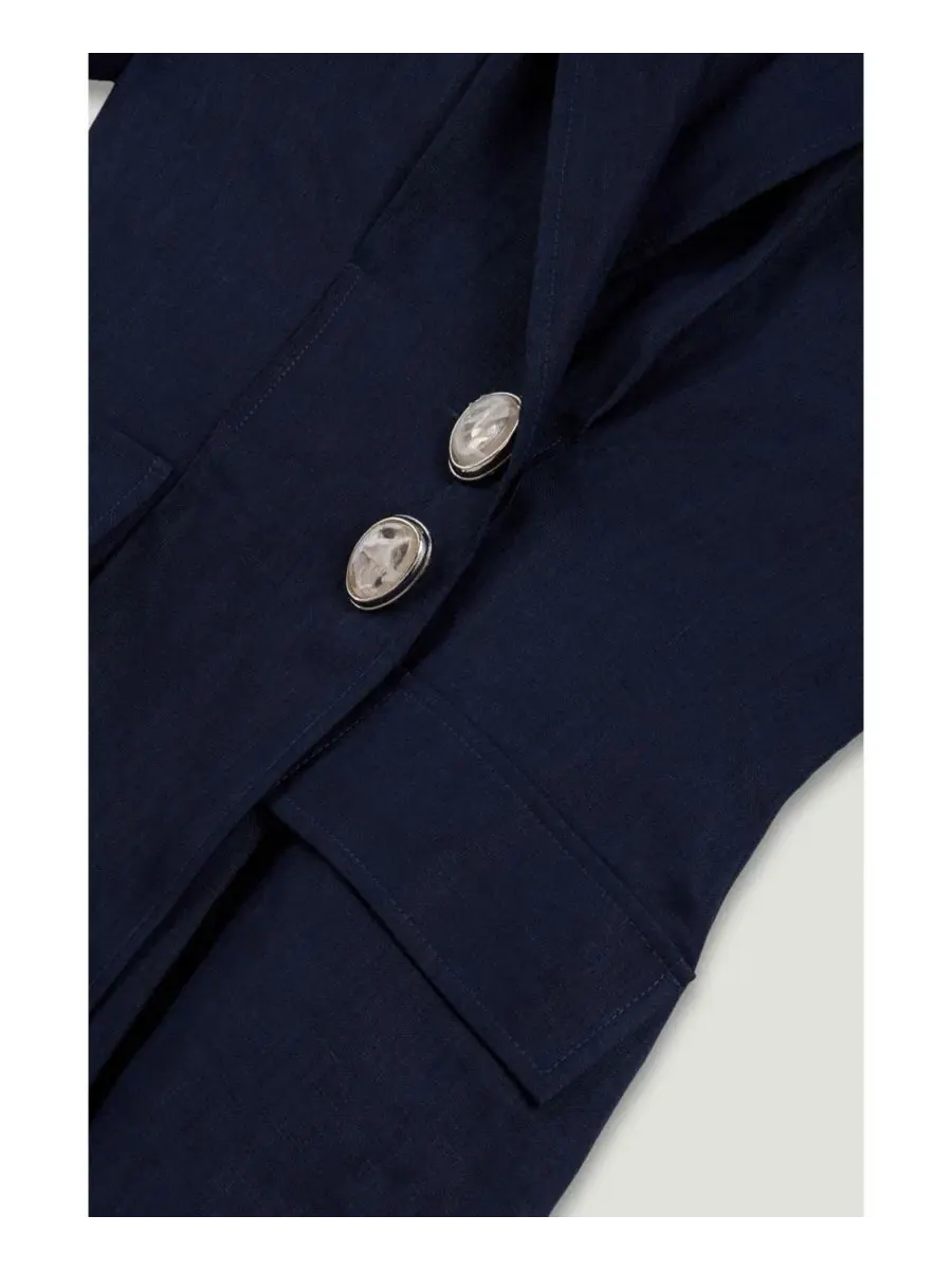 Блейзер с коротким рукавом Notched Lapel NOCTURNE — изображение 5 из 6, темно-синий