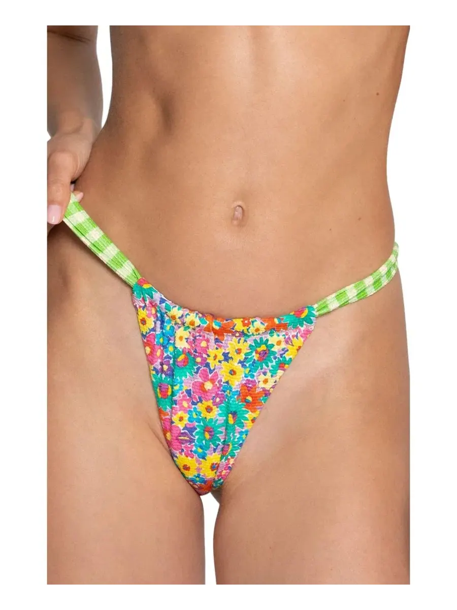 Плавки бикини Nia High-Rise Ruched Cheeky Bright Swimwear — изображение 1 из 4, луговой