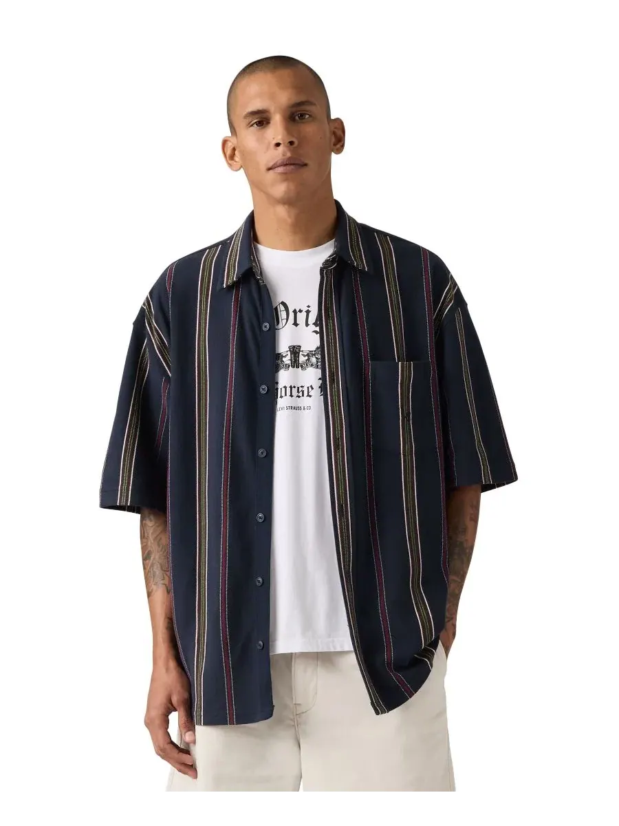 Рубашка-поло с коротким рукавом Dawson Pique Stripe Levi's — изображение 1 из 4, темно-синий