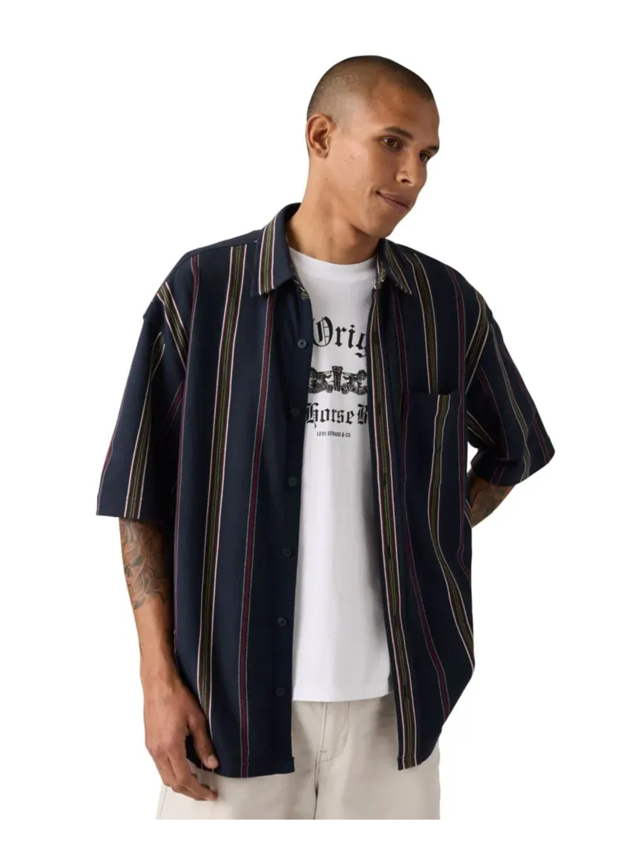 Рубашка-поло с коротким рукавом Dawson Pique Stripe Levi's — изображение 2 из 4, темно-синий