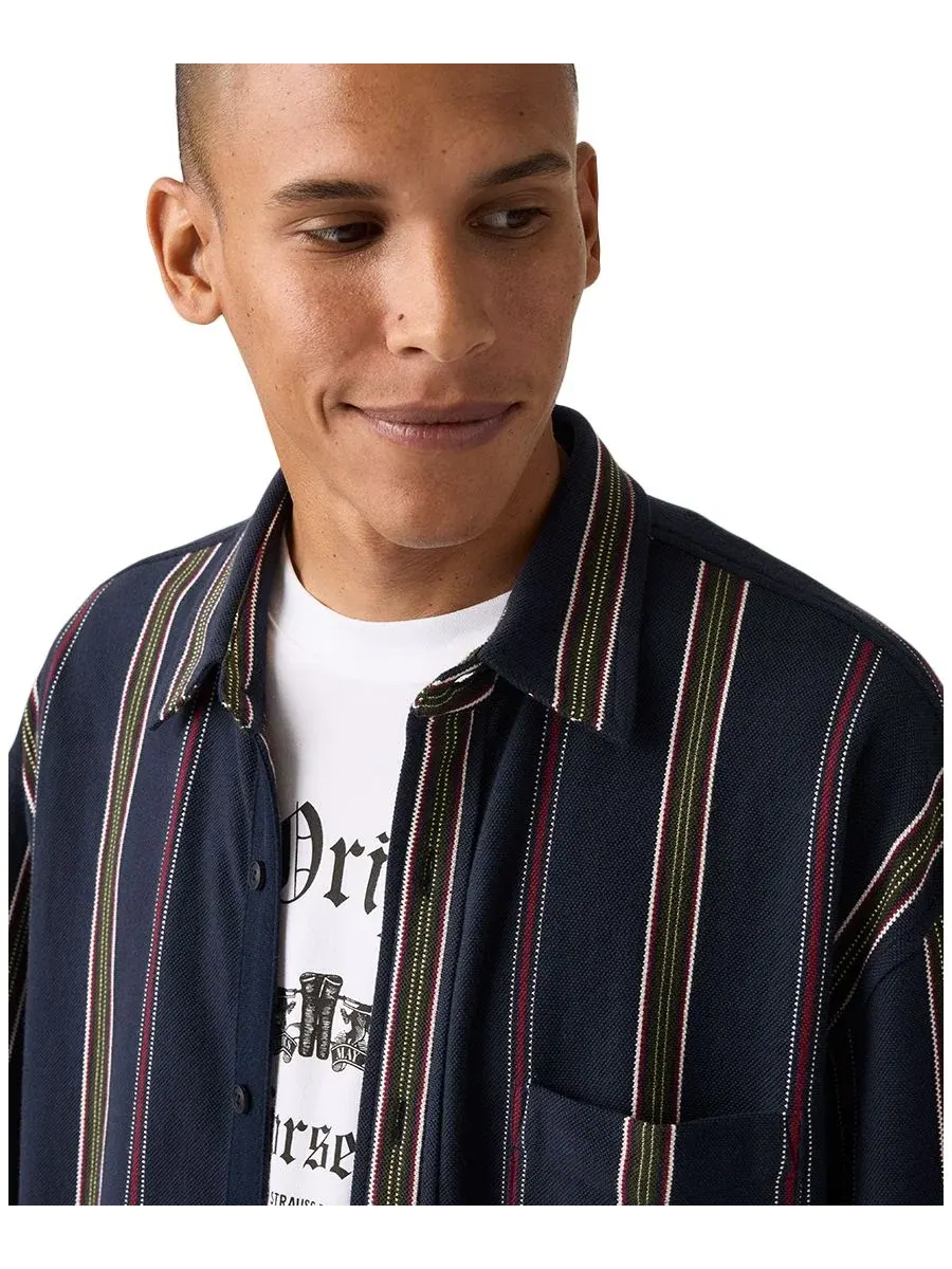 Рубашка-поло с коротким рукавом Dawson Pique Stripe Levi's — изображение 3 из 4, темно-синий