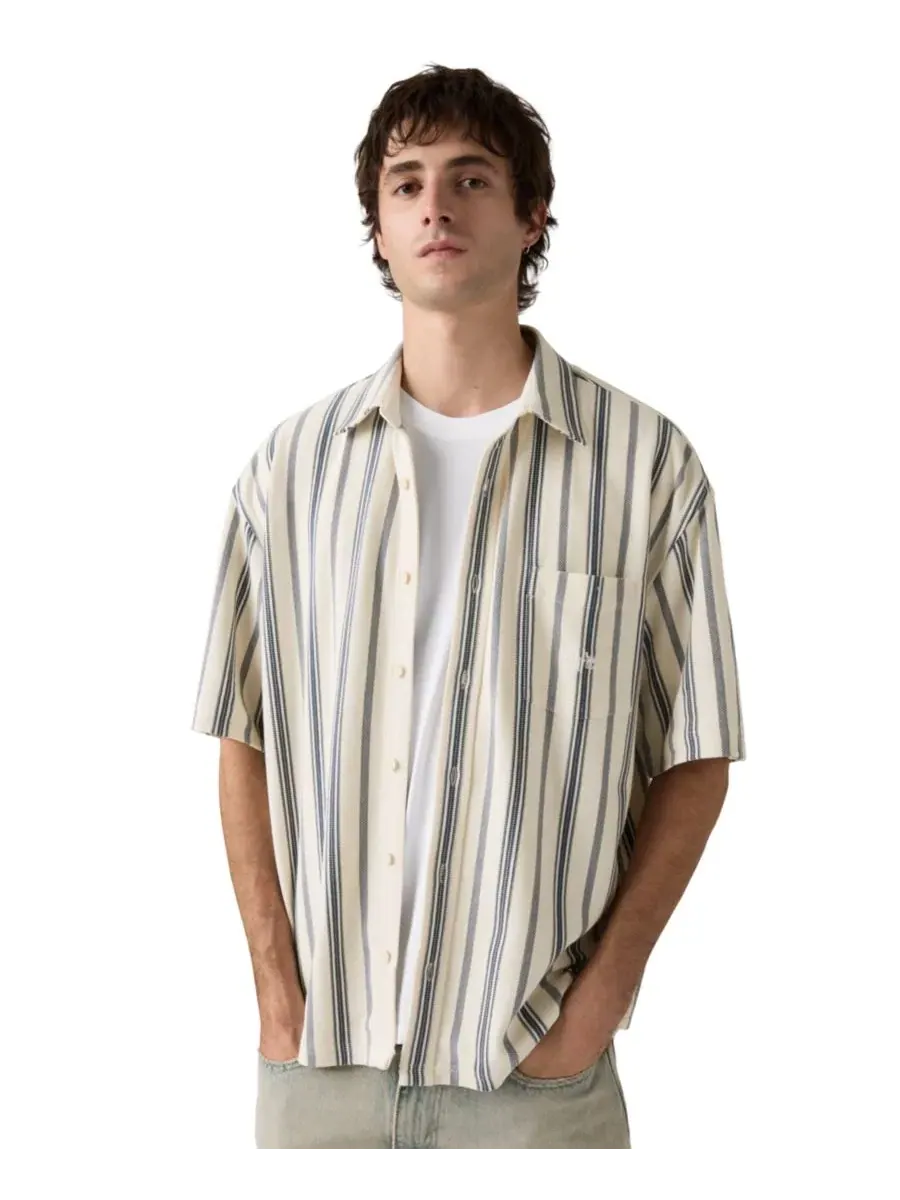 Рубашка с коротким рукавом Dawson Pique Stripe Levi's — изображение 2 из 4, белый