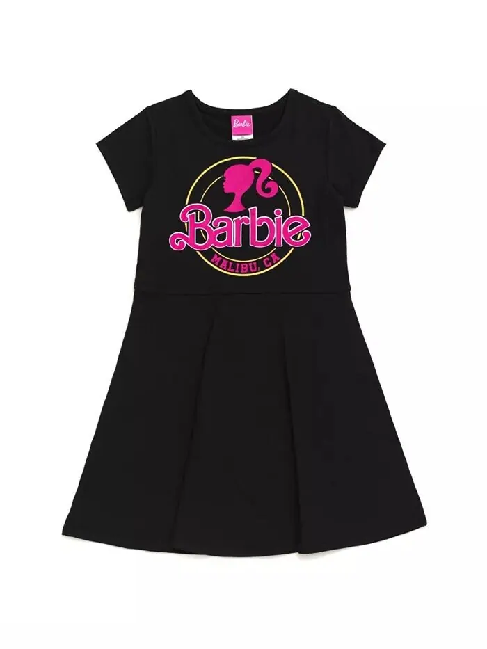 Комплект из 2 приталенных платьев для девочек Barbie — изображение 2 из 7, розовый/черный