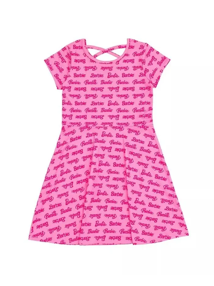 Комплект из 2 приталенных платьев для девочек Barbie — изображение 5 из 7, розовый/черный