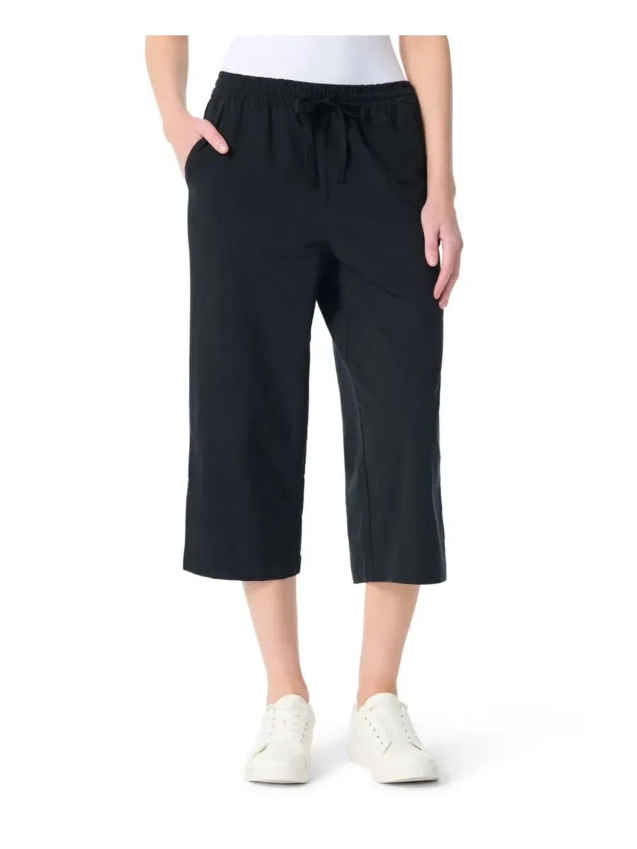 Брюки укороченные с высокой посадкой и кулиской Cotton Gauze Gloria Vanderbilt