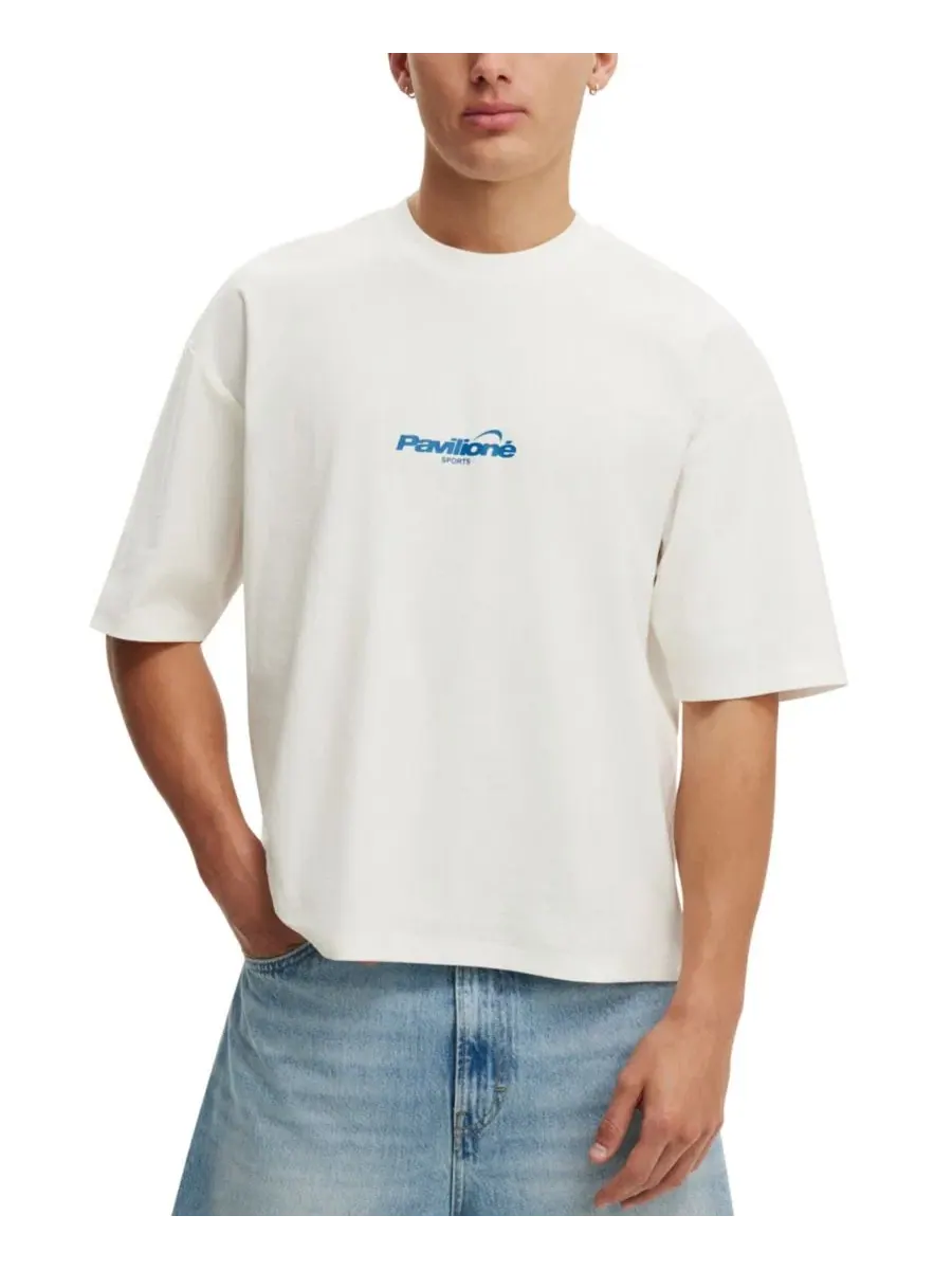 Футболка с графическим принтом и укороченным кроем, модель Pavilioné Globe COTTON ON — изображение 1 из 4, винтажный белый