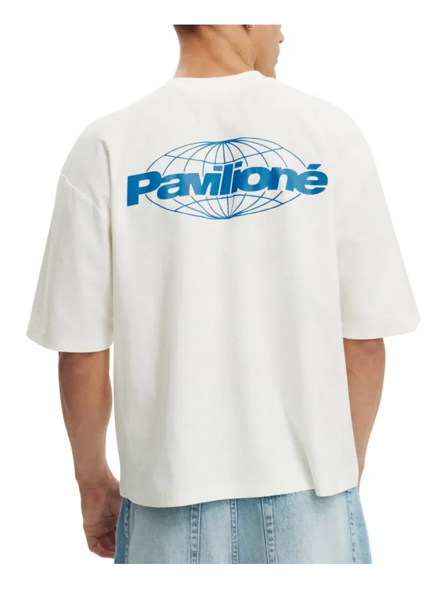 Футболка с графическим принтом и укороченным кроем, модель Pavilioné Globe COTTON ON — изображение 4 из 4, винтажный белый