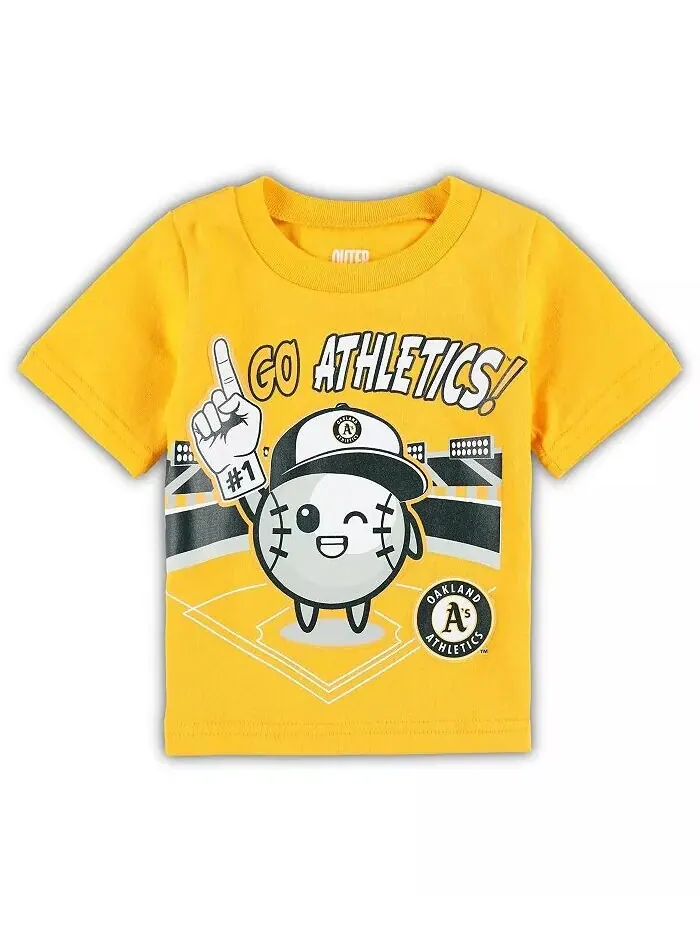 Золотая футболка Oakland Athletics Ball Boy для маленьких мальчиков и девочек Outerstuff — изображение 1 из 1, золото