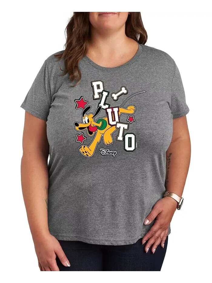 Футболка с принтом Disney Pluto большого размера Hybrid Apparel — изображение 1 из 3, серый