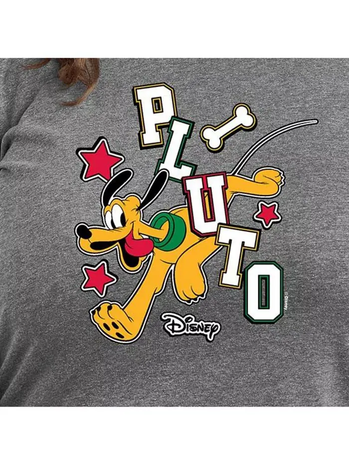 Футболка с принтом Disney Pluto большого размера Hybrid Apparel — изображение 3 из 3, серый