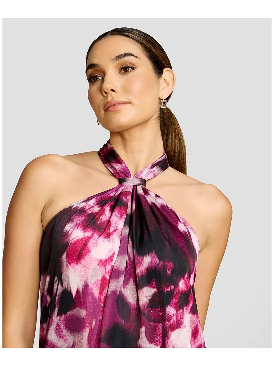 Макси-платье-комбинация с принтом, с завязками на шее, модель Gathered Halter Neck Dress the — изображение 6 из 7