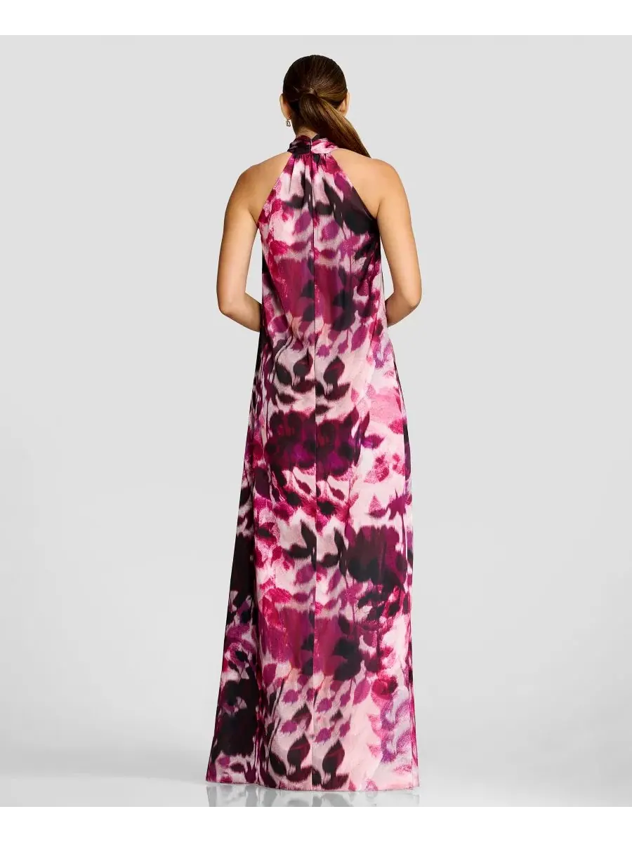 Макси-платье-комбинация с принтом, с завязками на шее, модель Gathered Halter Neck Dress the — изображение 7 из 7