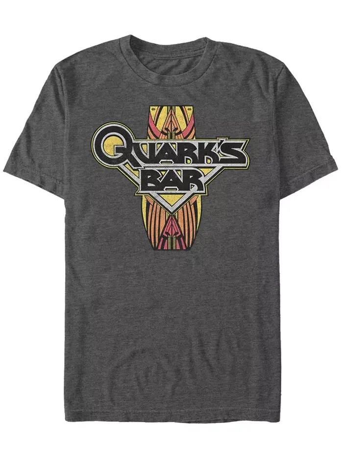 Футболка с коротким рукавом Star Trek Men's Deep Space Nine Quarks Bar Logo Fifth Sun — изображение 1 из 1, темно-серый