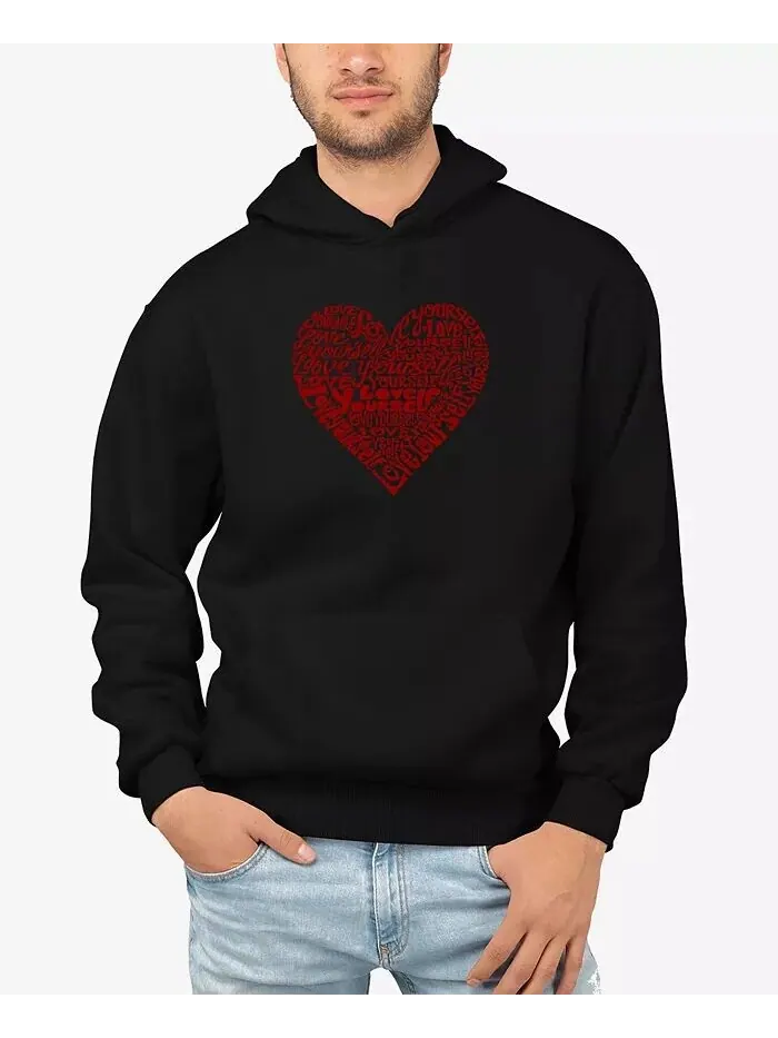 Мужская толстовка с капюшоном Love Yourself Word Art LA Pop Art — изображение 1 из 6, черный