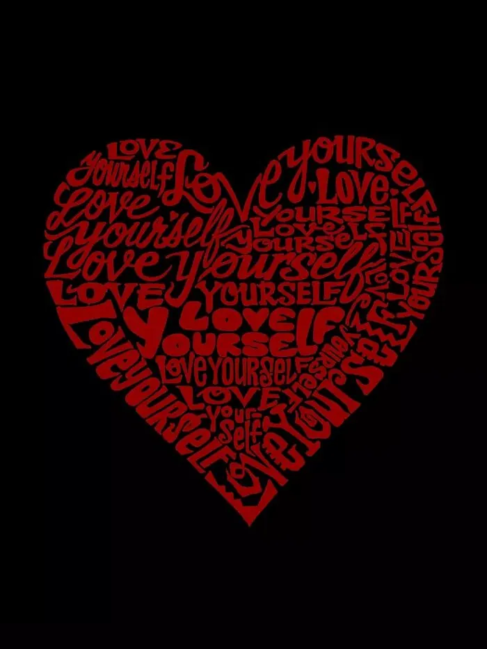 Мужская толстовка с капюшоном Love Yourself Word Art LA Pop Art — изображение 3 из 6, черный