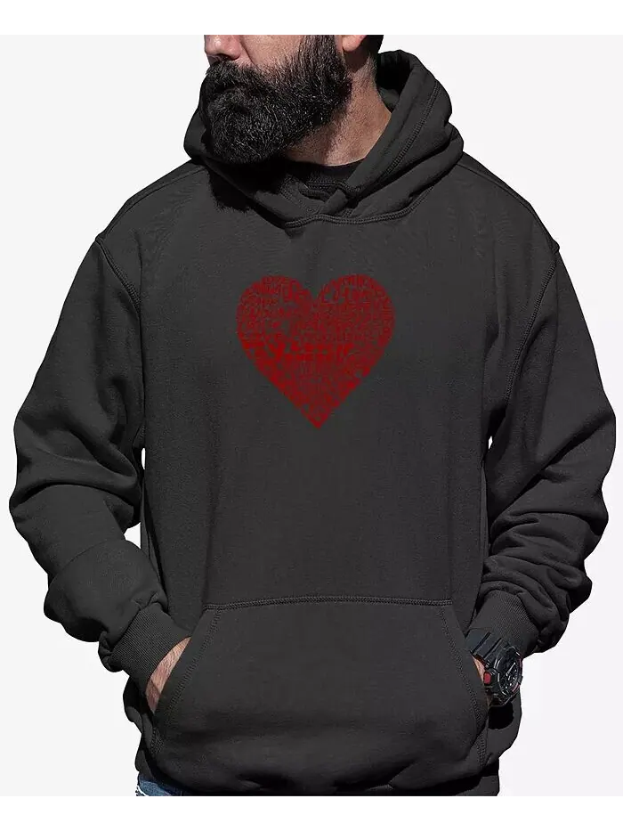 Мужская толстовка с капюшоном Love Yourself Word Art LA Pop Art — изображение 4 из 6, черный