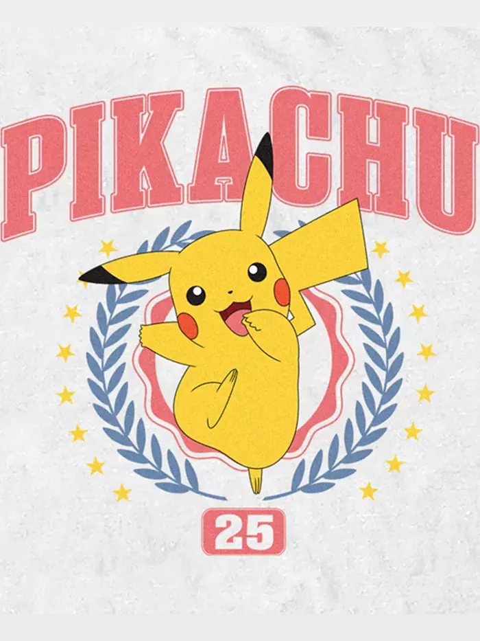 Футболка мужская Pokémon Pikachu Collegiate с коротким рукавом Pokemon — изображение 3 из 3, белый